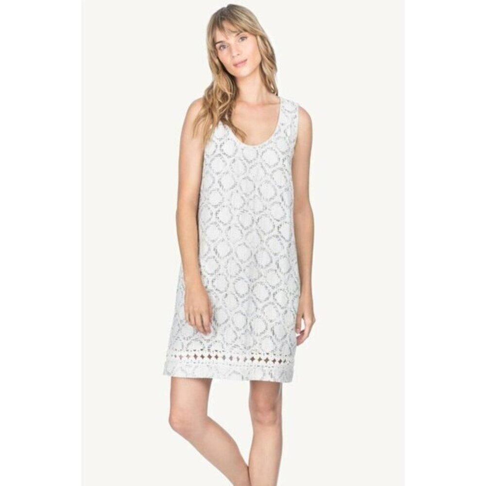 Lilla P White Dress Boho Double Cloth Gauze Cotton Shirt Tunic SZ S NWT $168